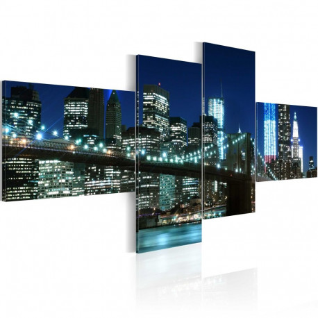 Seinapilt - Brooklyn Bridge illuminated at night - 200x90