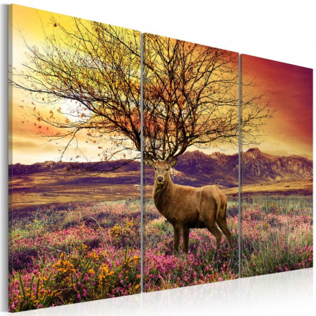 Seinapilt - Fancy antler - triptych - 120x80