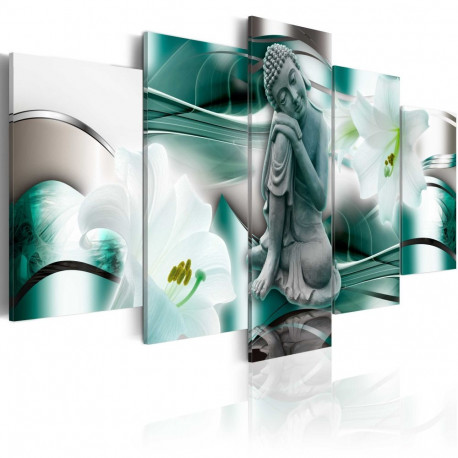 Seinapilt - Buddha and lilies - 200x100