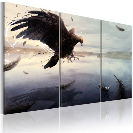 Seinapilt - Eagle above the surface of a lake - 90x60
