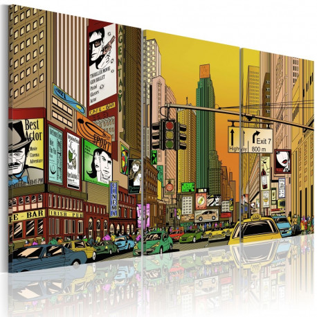Seinapilt - Cartoon NYC - 120x80