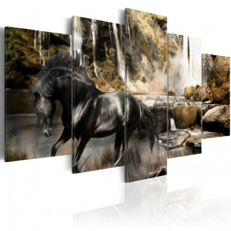 Seinapilt - Foggy weather over waterfall - 100x50