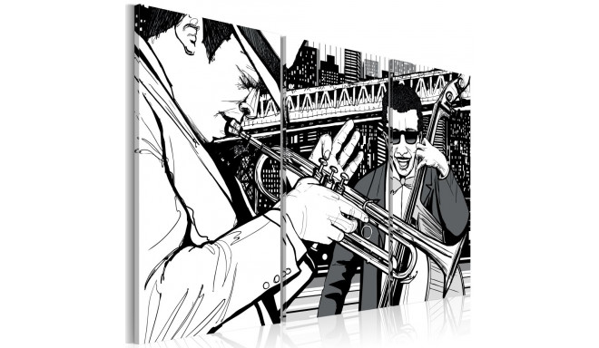 Seinapilt - Jazz concert on the background of New York skyscrapers - 90x60