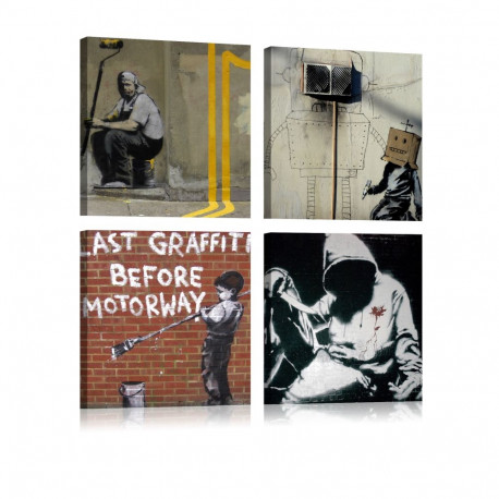 Seinapilt - Banksy - Street Art - 60x60