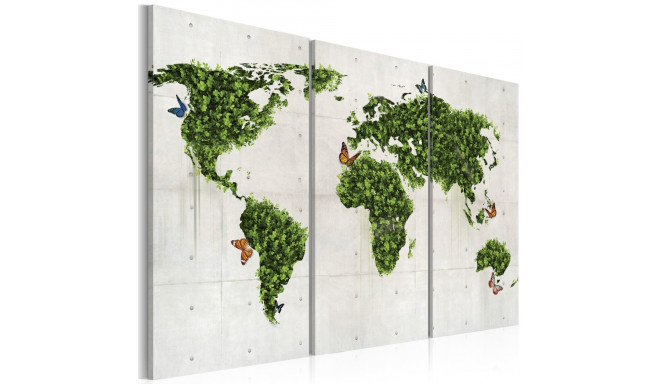 Seinapilt - Green land of butterflies - triptych - 60x40