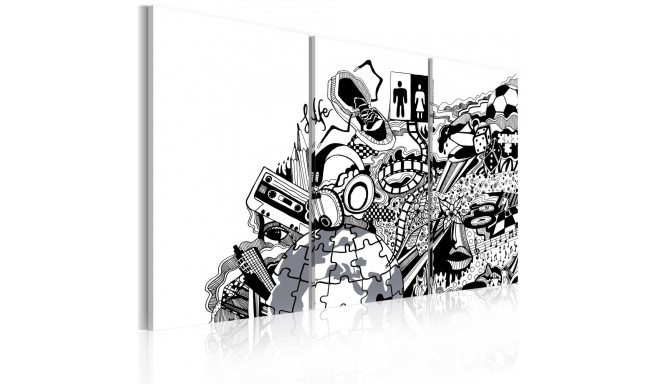 Seinapilt - Artistic mess - triptych - 120x80