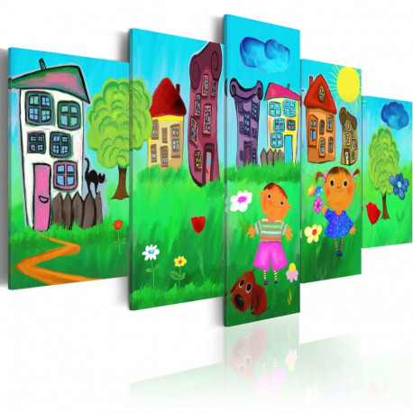 Seinapilt - Carefree childhood - 100x50
