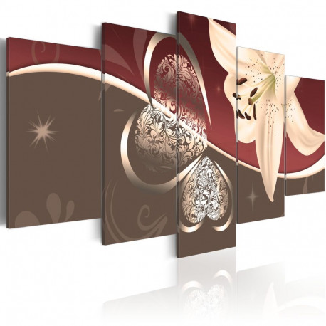 Seinapilt - Abstraction with lily - 5 pieces - 200x100