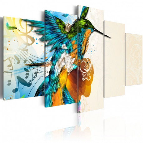 Seinapilt - Bird's music - 5 pieces - 100x50