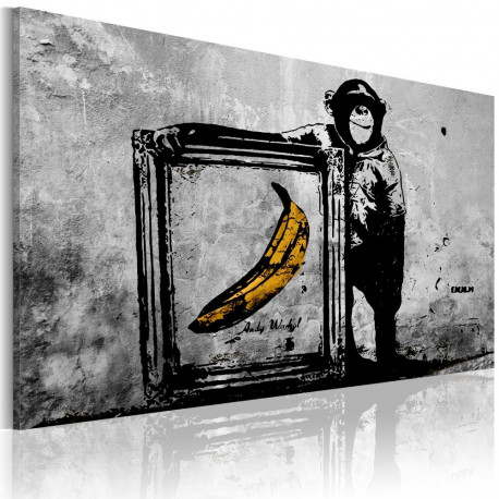 Seinapilt - Inspired by Banksy - black and white - 120x80