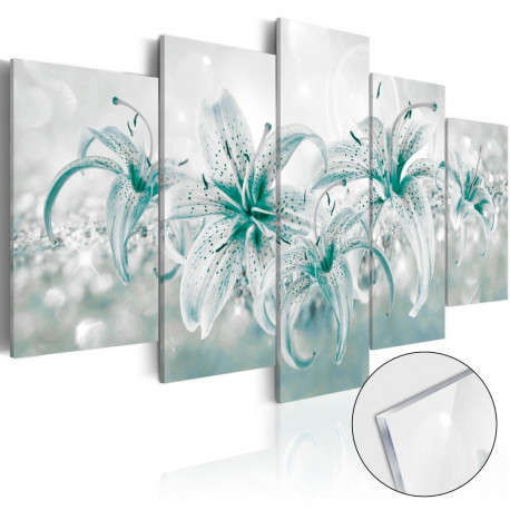 Fotoakrüül - Sapphire Lilies [Glass] - 100x50