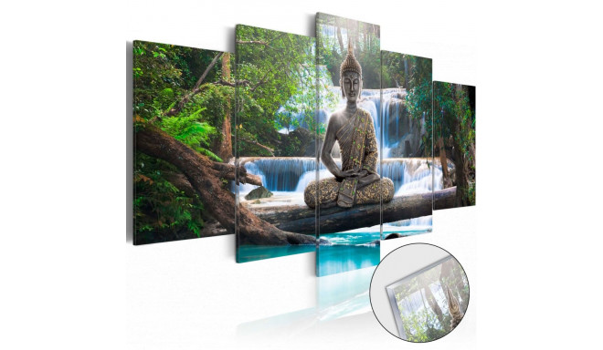 Fotoakrüül - Buddha and Waterfall [Glass] - 200x100