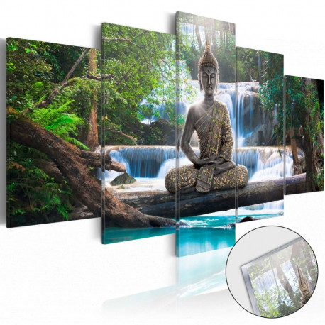 Fotoakrüül - Buddha and Waterfall [Glass] - 100x50