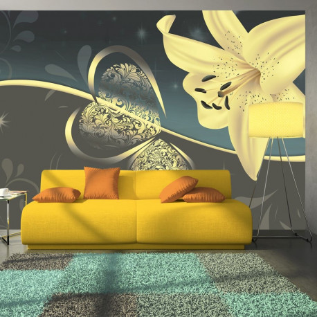 Fototapeet - Lily in shades of gray - 200x140
