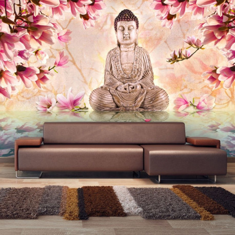 Fototapeet - Buddha and magnolia - 450x270