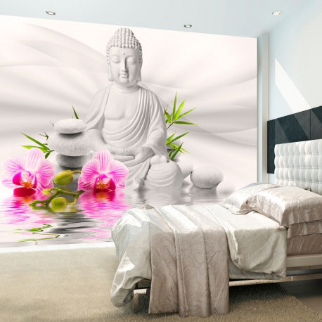 Fototapeet - Buddha and Orchids - 150x105