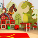 Fototapeet - Dragon and knight - 400x309