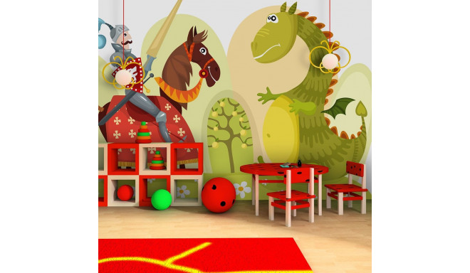 Fototapeet - Dragon and knight - 350x270