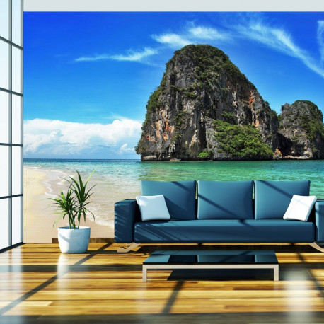 Fototapeet - Exotic landscape in Thailand, Railay beach - 300x231