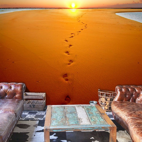 Fototapeet - Footprints in the sand - 200x154