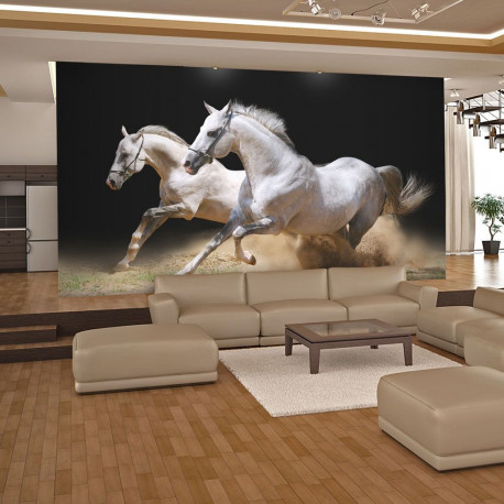 Fototapeet - Galloping horses on the sand - 200x154