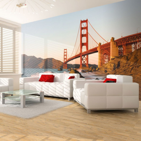 Fototapeet - Golden Gate Bridge - sunset, San Francisco - 300x231