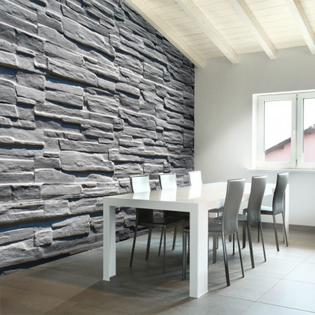 Fototapeet - Grey stone wall - 250x193