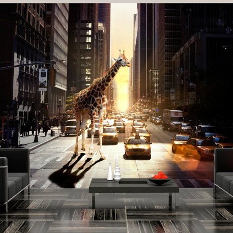 Fototapeet - Giraffe in the big city - 250x193