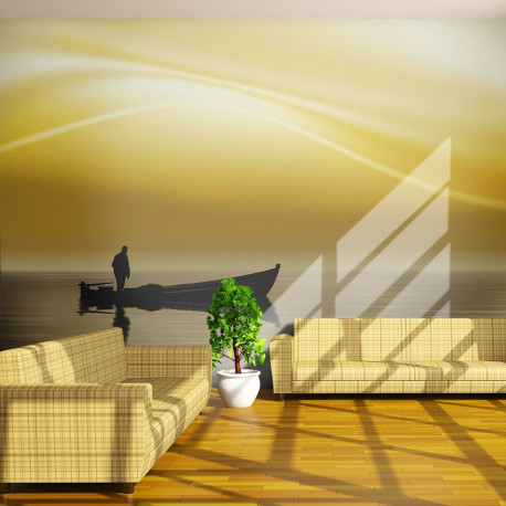 Fototapeet - Fishing at sunset - 300x231