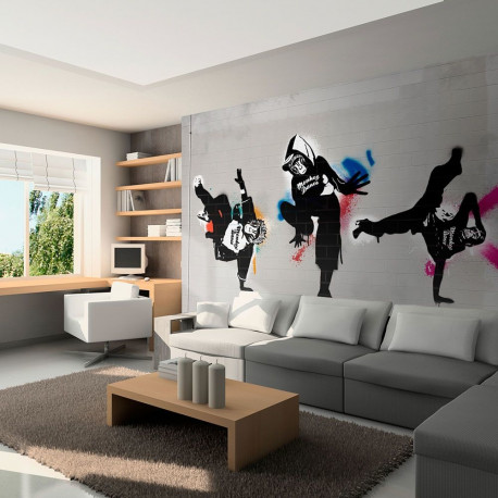 Fototapeet - Monkey dance - street art - 250x193