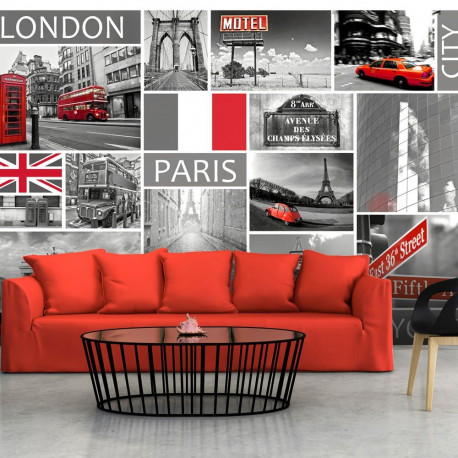 Fototapeet - London, Paris, Berlin, New York - 200x140