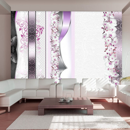Fototapeet - Parade of orchids in violet - 200x140