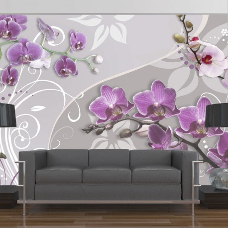 Fototapeet - Flight of purple orchids - 250x175