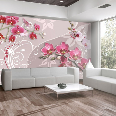 Fototapeet - Flight of pink orchids - 100x70
