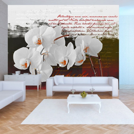 Fototapeet - Diary and orchid - 350x245