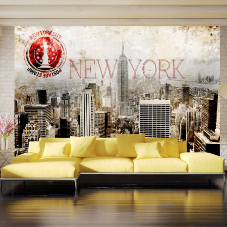 Fototapeet - New York - POST AGE STAMP - 300x210