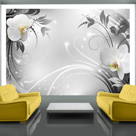 Fototapeet - Orchids on silver - 100x70