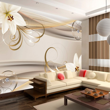 Fototapeet - Lilies and The Gold Spirals - 250x175