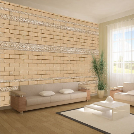 Fototapeet - Brick with ornaments - 200x140
