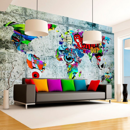 Fototapeet - Map - Graffiti - 150x105