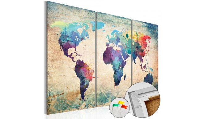Pilt korgil - Rainbow Map [Cork Map] - 120x80