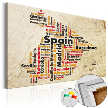 Pilt korgil - Spanish Cities (ES) [Cork Map] - 60x40