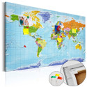Pilt korgil - World Map: Countries Flags [Cork Map] - 90x60