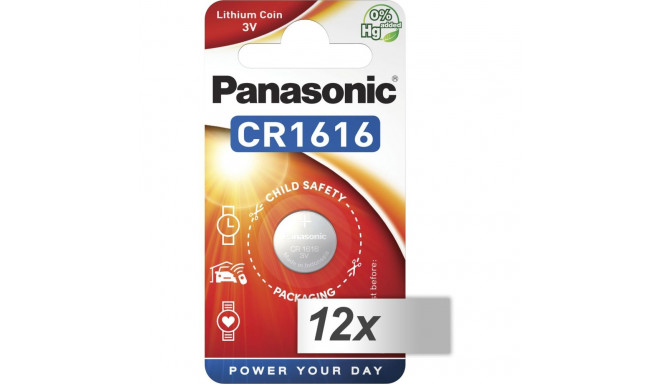 12x1 Panasonic CR 1616 Lithium Power
