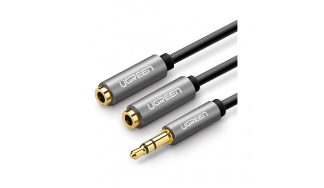 AUX helijaotur 3,5 mm pistikupesa kaabel UGREEN AV123, 20 cm (hall)