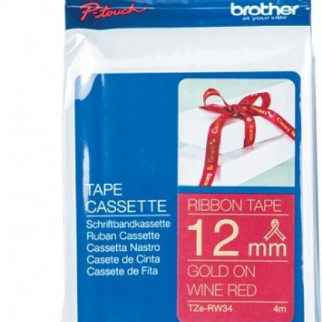 BROTHER TZERW34 12 GOLD ON WINE RED RIBBON