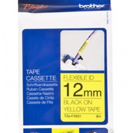 BROTHER TZEFX631 12 BLACK ON YELLOW FLEX