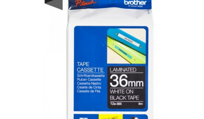 BROTHER TZE365 36 WHITE ON BLACK