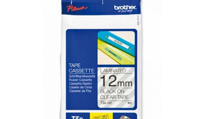BROTHER TZE131 12 BLACK ON CLEAR