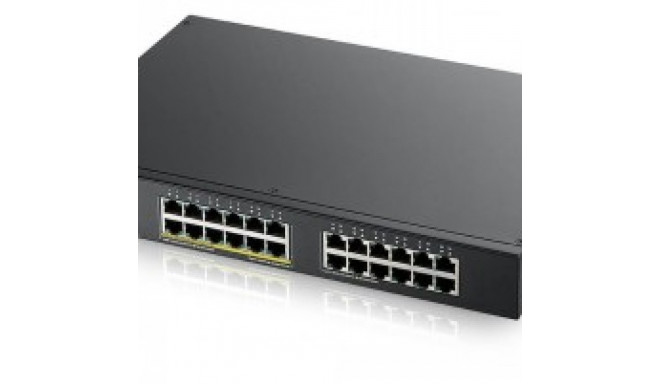 ZYXEL GS1900-24, 24-PORT GBE L2, 12 PORT POE SMART SWITCH, RACKMOUNT, 130 WATT